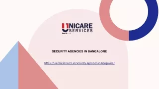 Security Agencies in Bangalore - Unicare Services