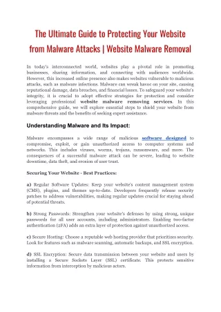 The Ultimate Guide to Protecting Your Website from Malware Attacks _ Website Malware Removal