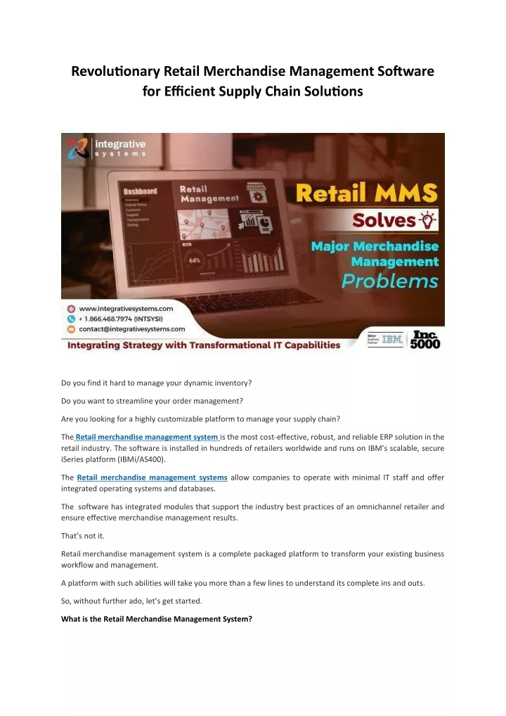 revolutionary retail merchandise management