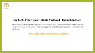 Buy Light Filter Roller Blinds Auckland  Onlineblinds.nz