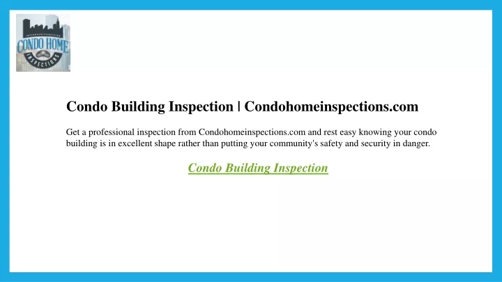 condo building inspection condohomeinspections