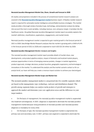 neonatal jaundice management market size share