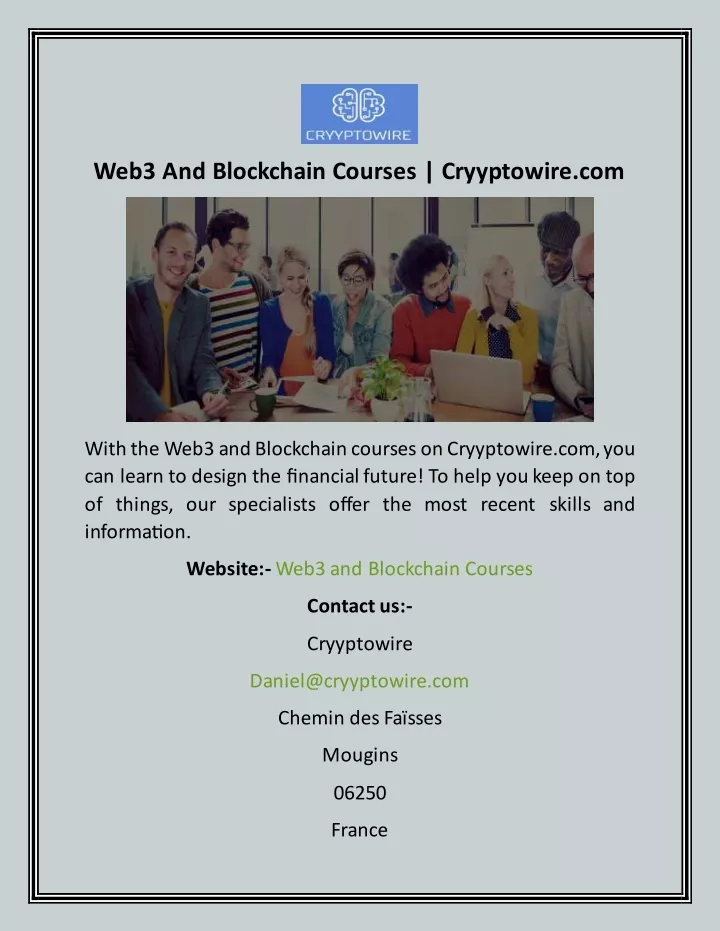 web3 and blockchain courses cryyptowire com