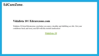 Vidalista 10  Edcurezone.com