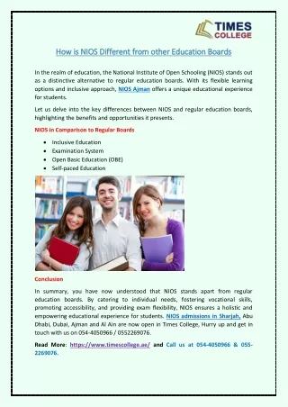 how is nios d how is nios different from other