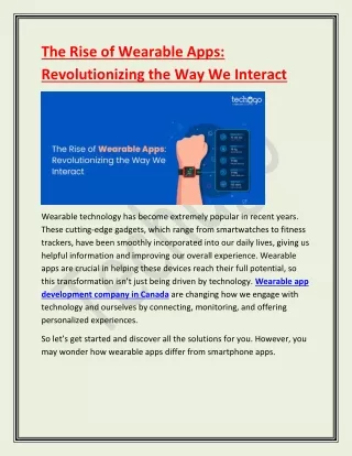 the rise of wearable apps revolutionizing