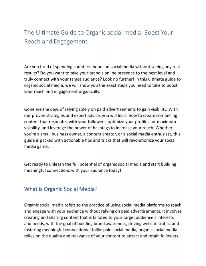 the ultimate guide to organic social media boost