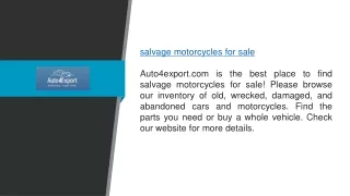 Salvage Motorcycles for Sale  Auto4export.com