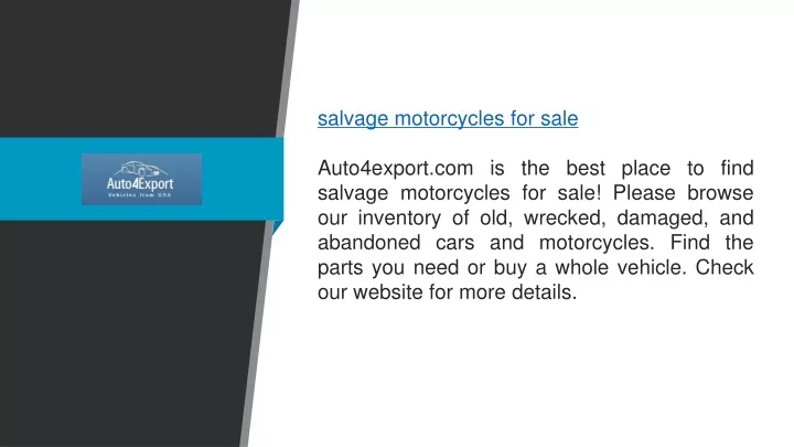 salvage motorcycles for sale auto4export