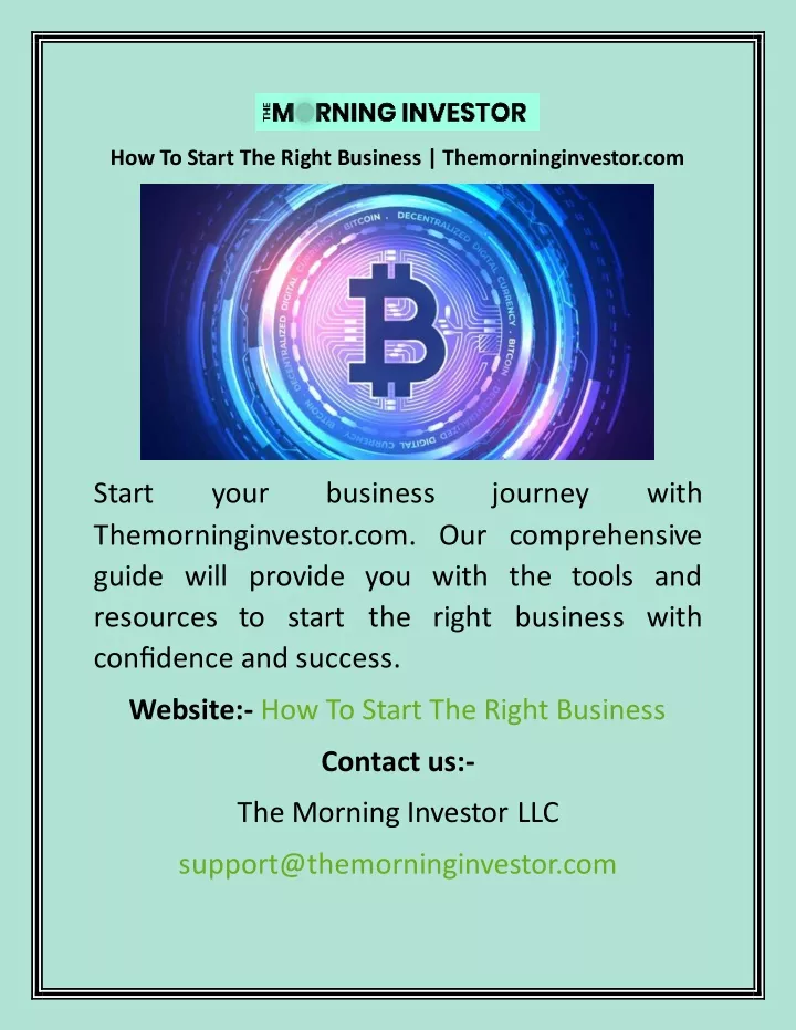 how to start the right business