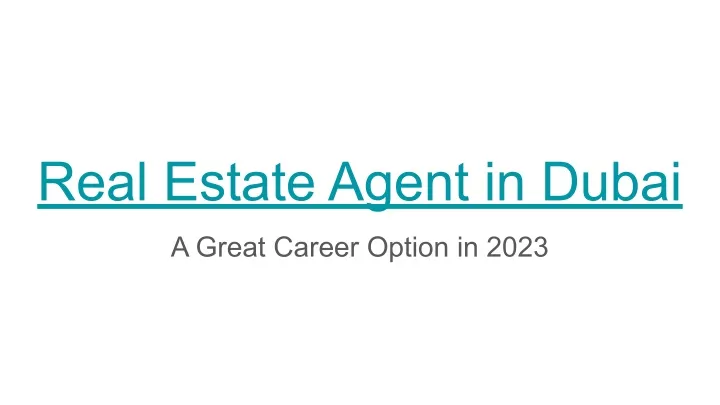 real estate agent in dubai