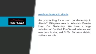 Used Car Dealership Atlanta Rideplaza.com