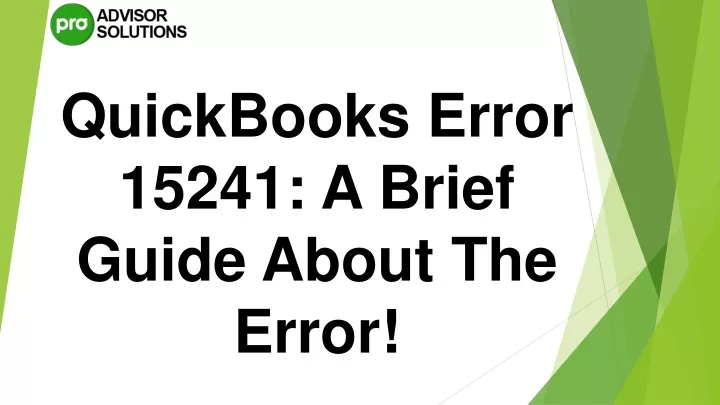 quickbooks error 15241 a brief guide about