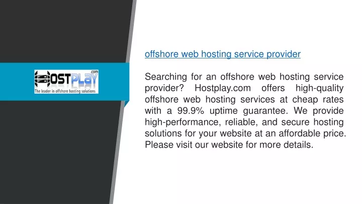offshore web hosting service provider searching