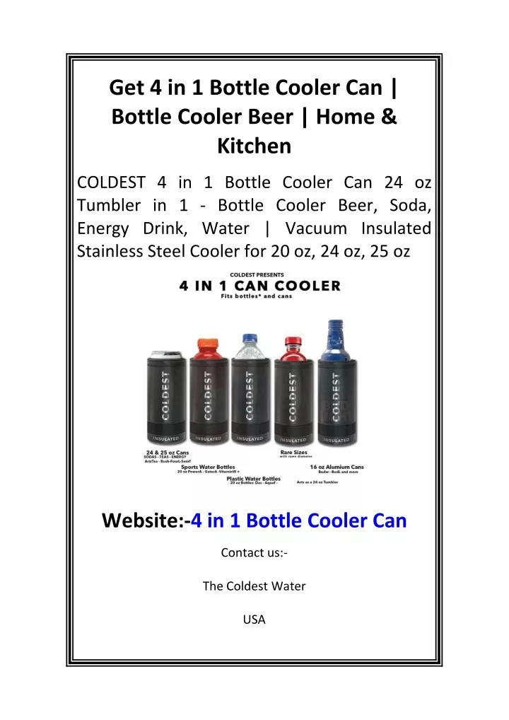 get 4 in 1 bottle cooler can bottle cooler beer