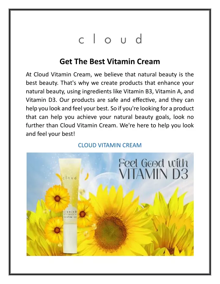 get the best vitamin cream