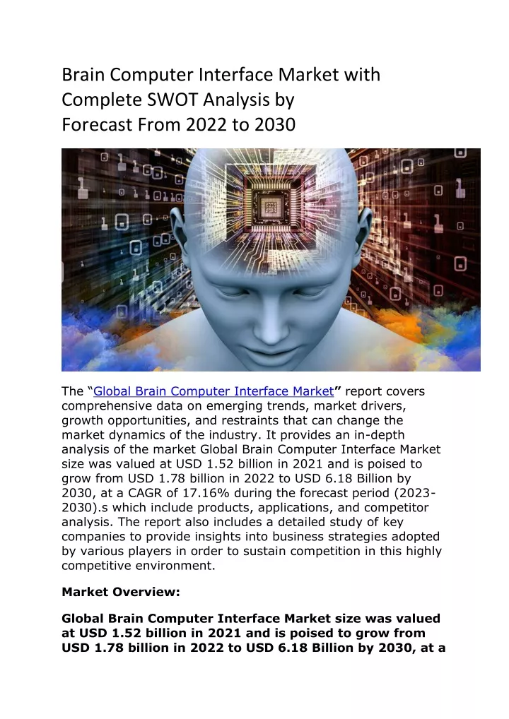 brain computer interface market with complete