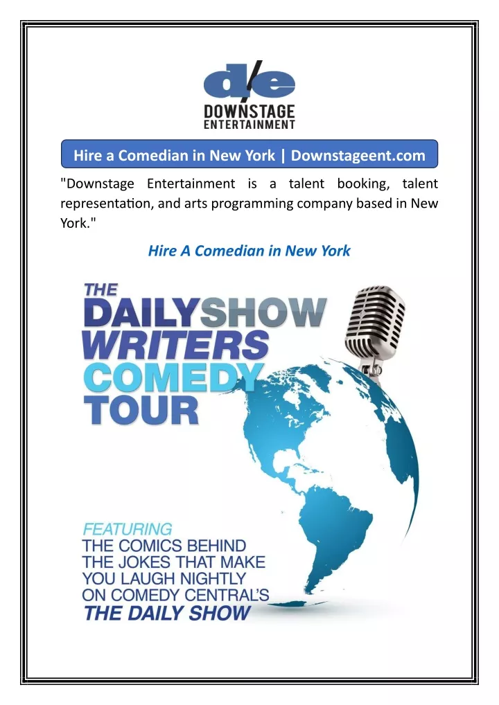 hire a comedian in new york downstageent com