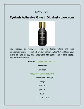 Eyelash Adhesive Glue  Divalashstore