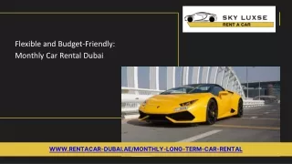 Flexible and Budget-Friendly: Monthly Car Rental Dubai
