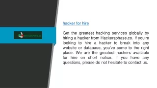 Hacker for Hire  Hackersphase.co