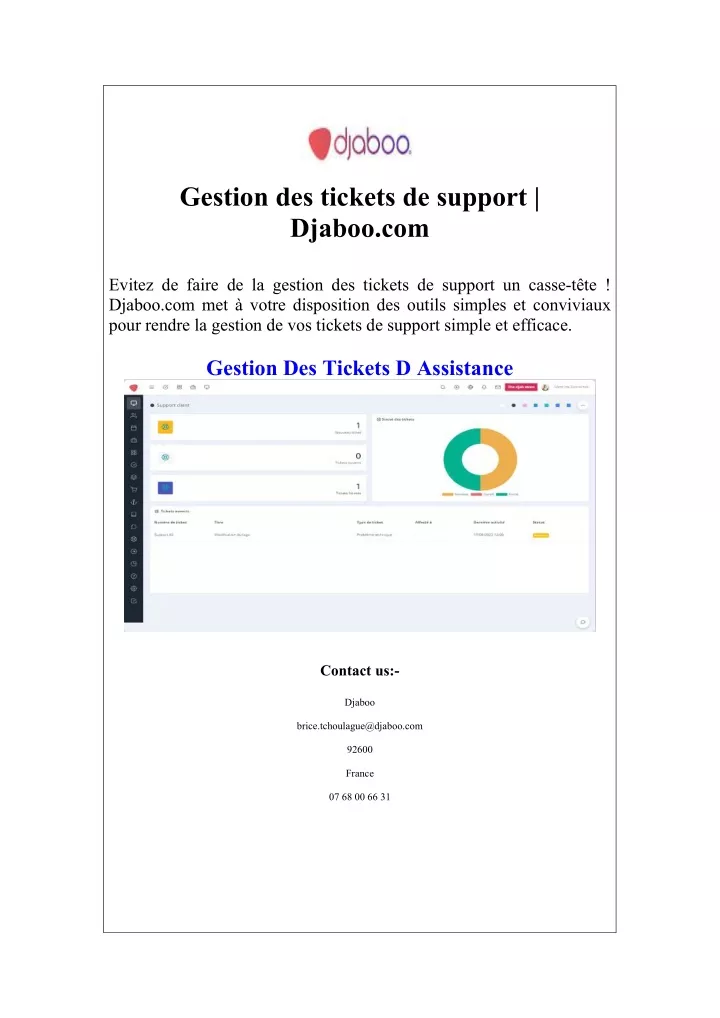 gestion des tickets de support djaboo com