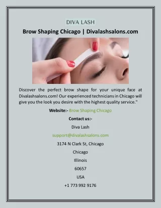 Brow Shaping Chicago  Divalashsalons