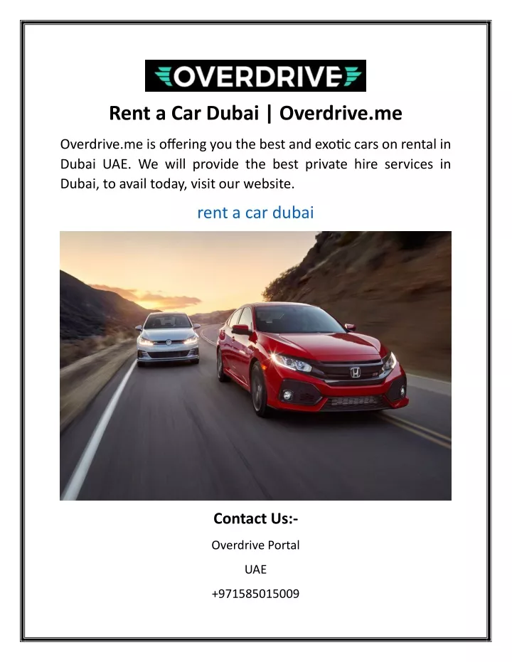 rent a car dubai overdrive me