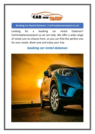 Booking Car Rental Dalaman Carhiredalamanairport.co.uk