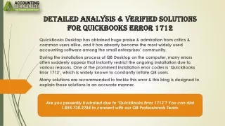 detailed analysis verified solutions for quickbooks error 1712