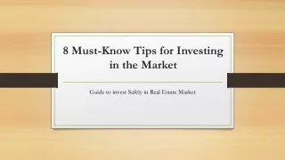 8 Must-Know Tips for Investing in the Market