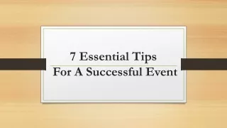 7 Essential Tips For A Successful Event
