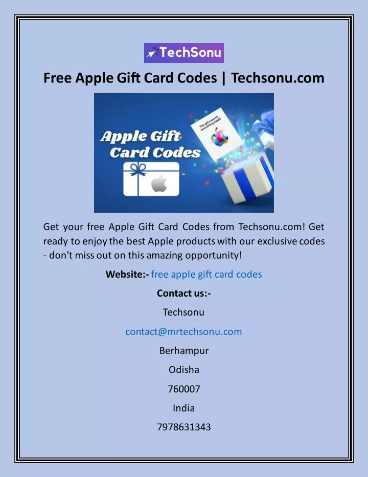 free apple gift card codes techsonu com