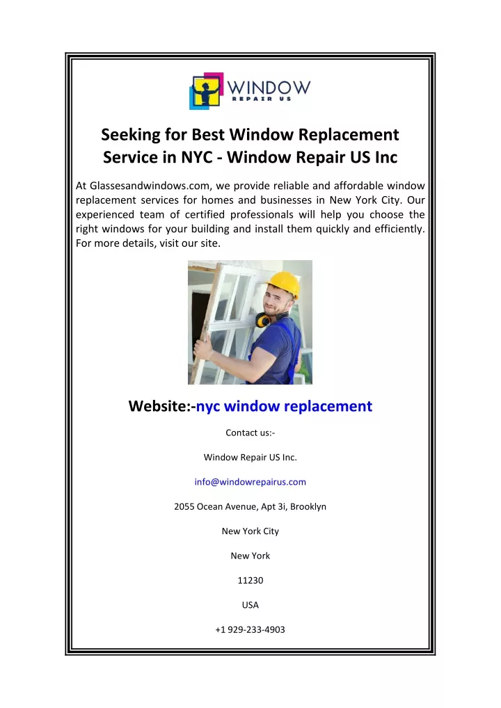 seeking for best window replacement service