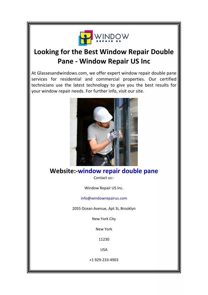 looking for the best window repair double pane
