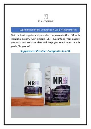 Supplement Provider Companies In Usa Plantanium