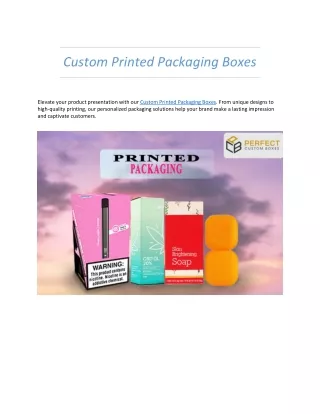 Custom Printed Packaging Boxes