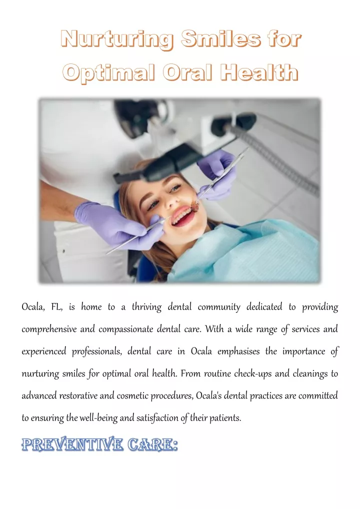 ocala fl is home to a thriving dental community
