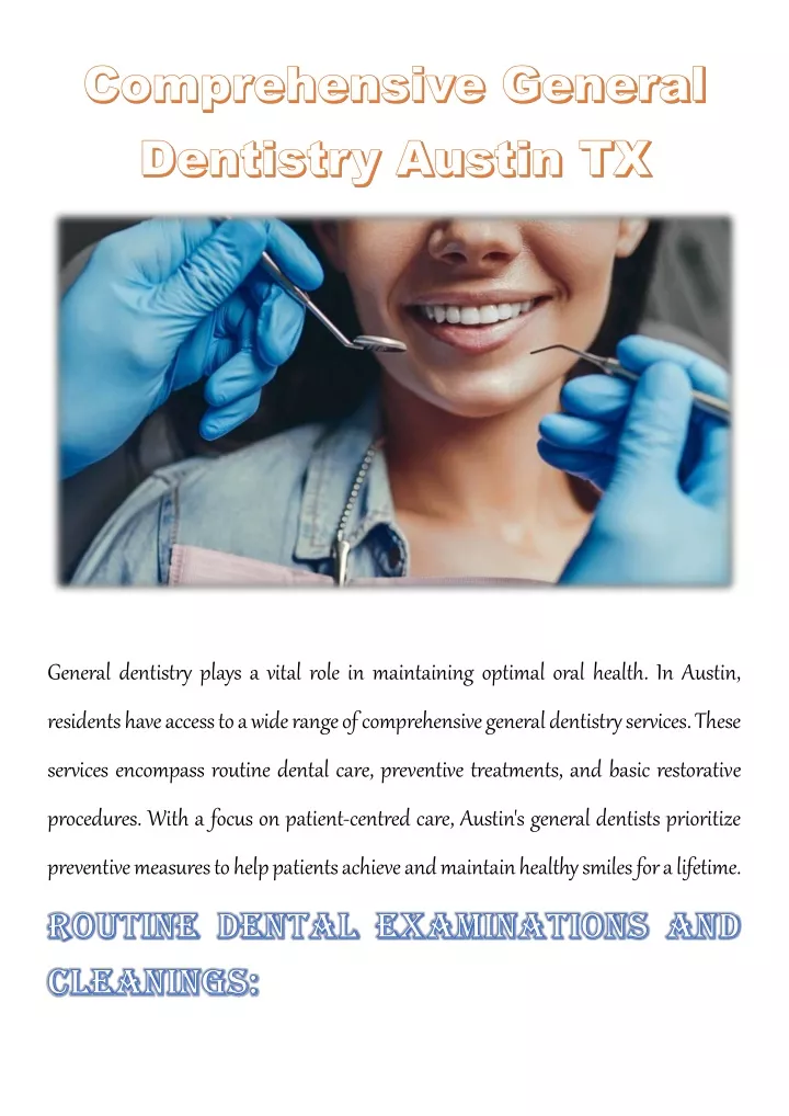general dentistry plays a vital role