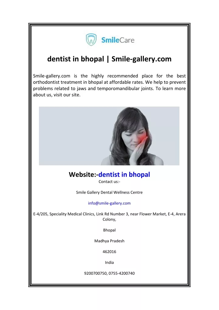 dentist in bhopal smile gallery com