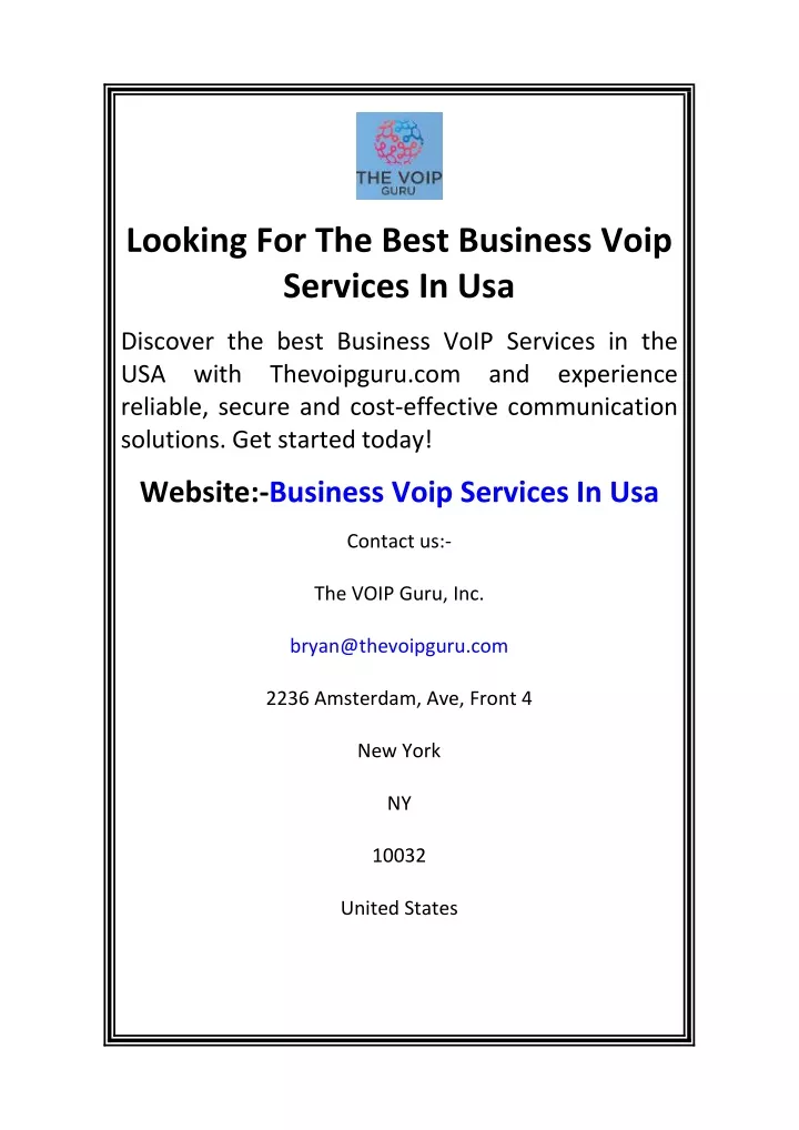 looking for the best business voip services in usa