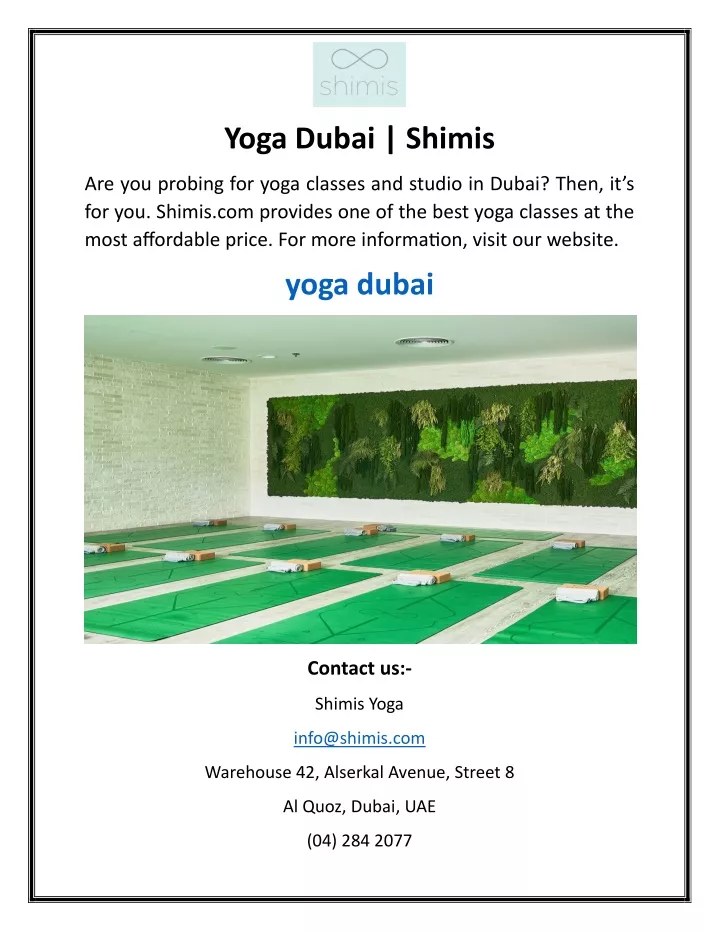 yoga dubai shimis