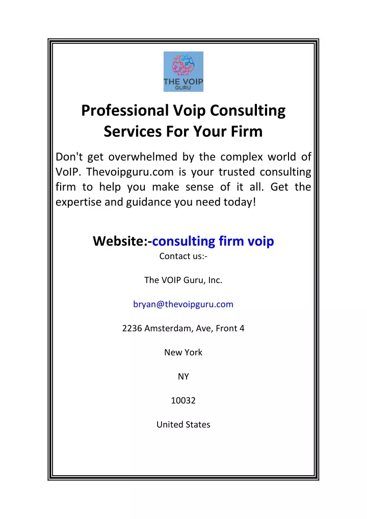 professional voip consulting services for your
