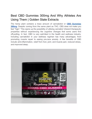 Best CBD Gummies 300mg And Why Athletes Are Using Them