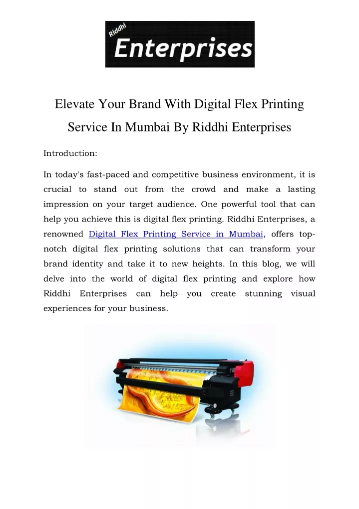 elevate your brand with digital flex printing