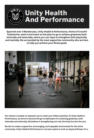 Unity Health Performance - Cross Crossfit Tullamarine (1)