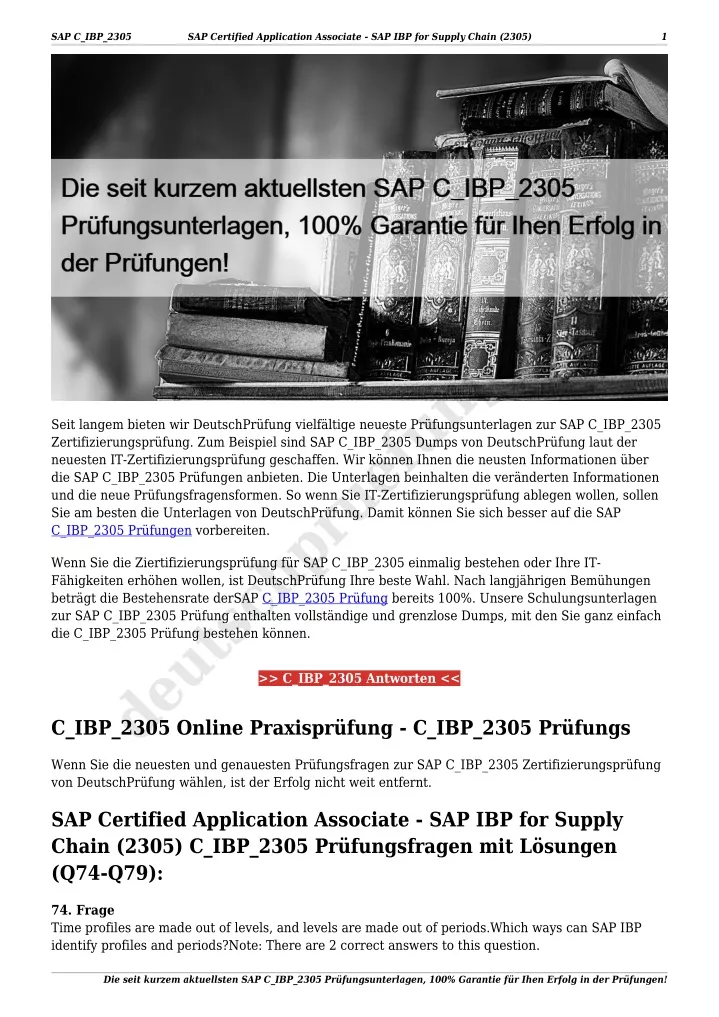 sap c ibp 2305