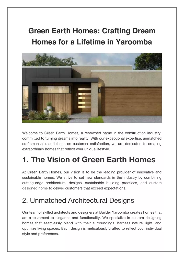 green earth homes crafting dream homes