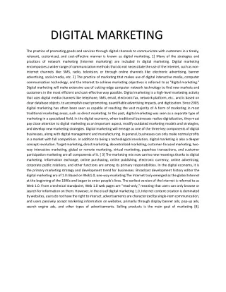 Digital marketing