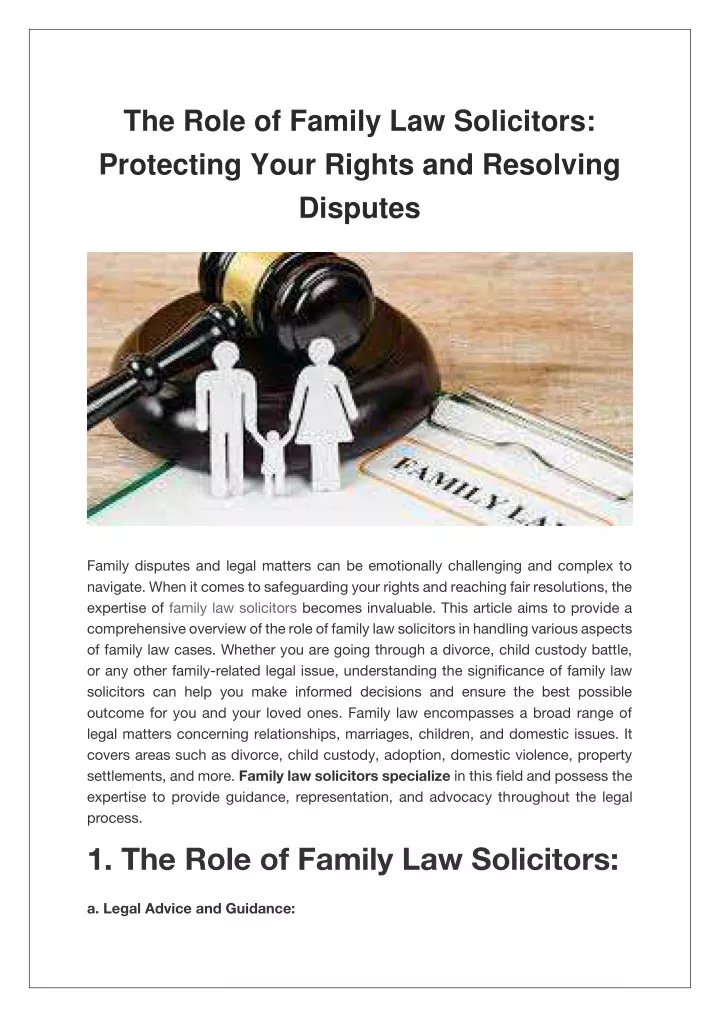the role of family law solicitors protecting your